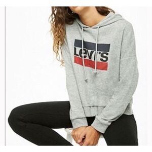 Levi’s Gray Cropped Hoodie Size XL
